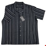 Mechmoto SS Knitted Stripe Shirt Black - black/white stripe